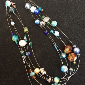 Wire necklace with misc beads